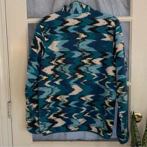 Vintage Med Synchilla Trout Tales Elwha Blue Snap-T Fleece - Picture 3 of 16